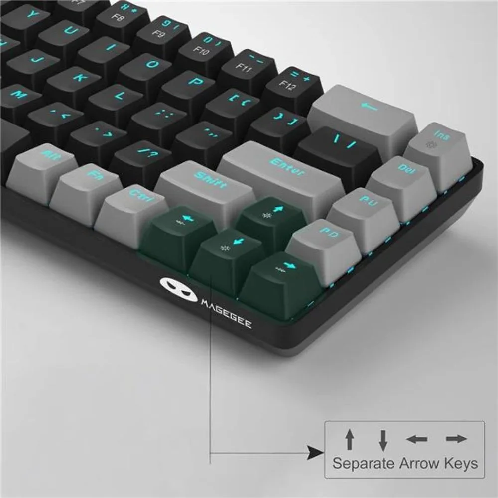 Portable 60% Mechanical Gaming Keyboard, MK-Box LED Backlit Compact 68 Keys